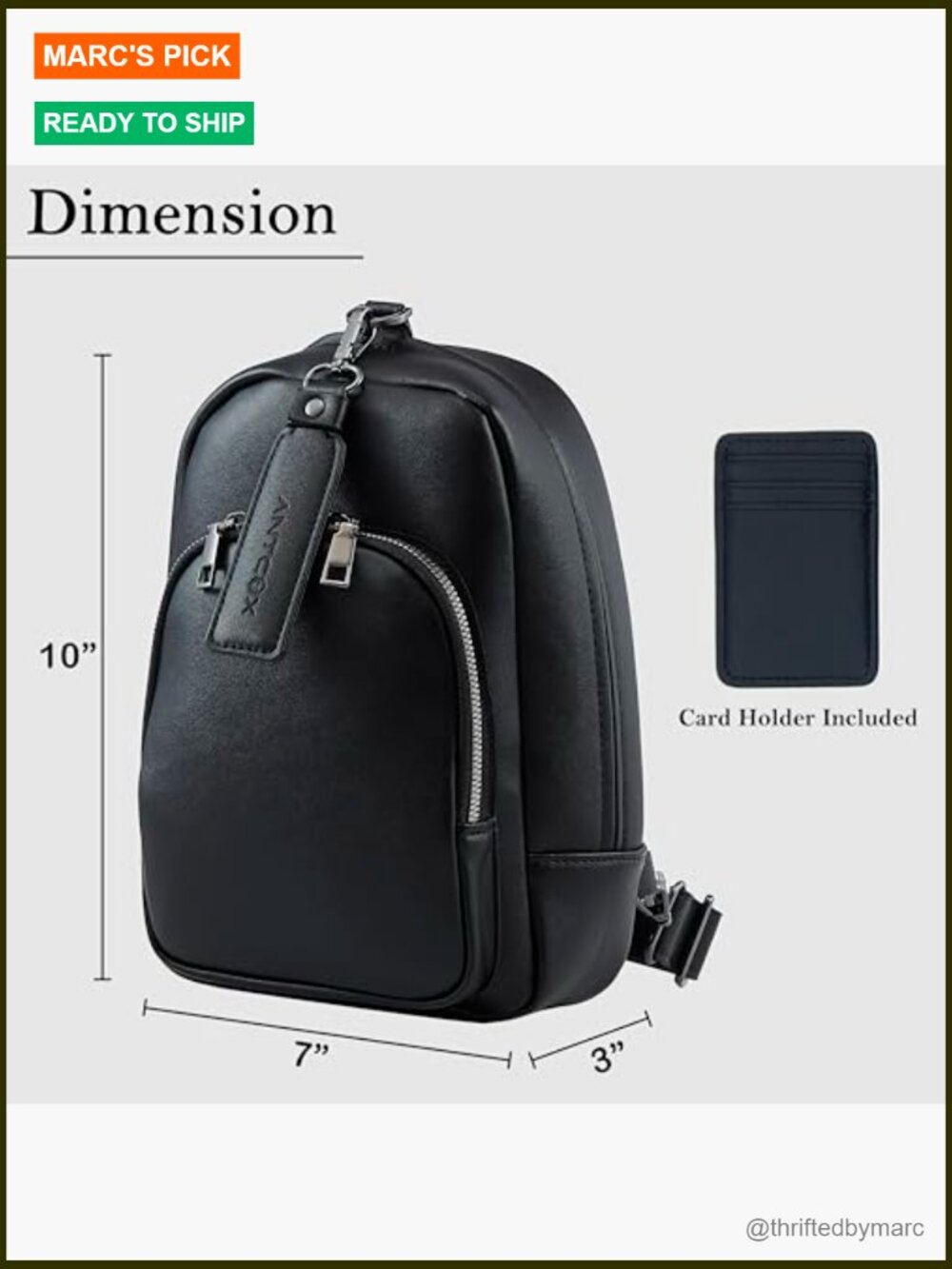 Magnetic Closure Crossbody Bag with Holster, Tactical EDC Sling - Picture 4 of 7